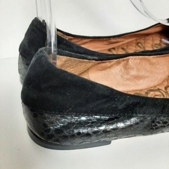 SAM EDELMAN Bina Ballet Flats Black Reptile Sz 6.5 M - Picture 5 of 12